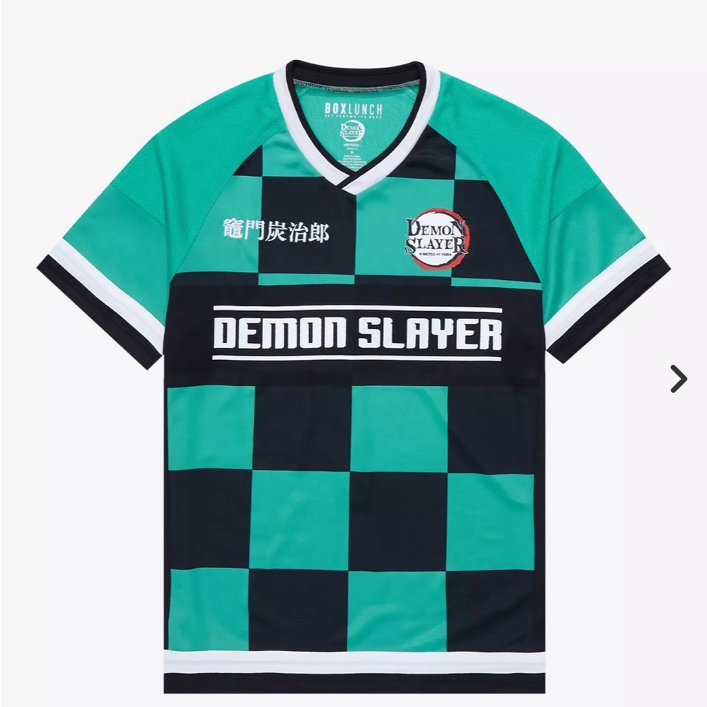 Demon Slayer Kids Jersey - Teal and Black